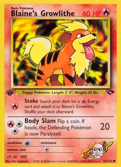 Blaine's Growlithe, Gym Challenge No. 62 Normal