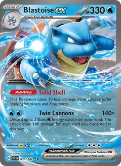 Blastoise ex, Stellar Crown No. 030 Holo