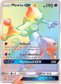 Mewtu GX, Schimmernde Legenden Nº 76 Normal