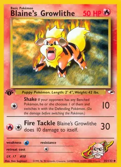Blaine's Growlithe, Gym Heroes No. 35 Normal