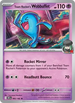 Team Rocket's Wobbuffet, Destined Rivals Nº 082 Holo