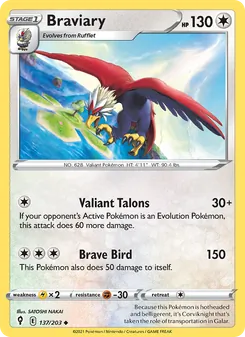Braviary, Evolving Skies No. 137 Normal