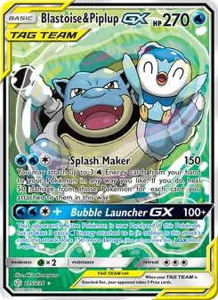 Blastoise & Piplup GX, Cosmic Eclipse No. 215 Normal