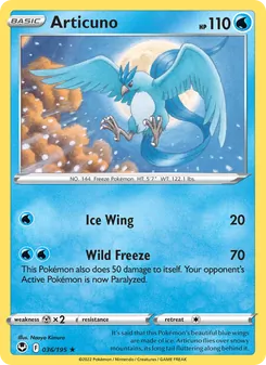 Articuno, Silver Tempest No. 036 Holo