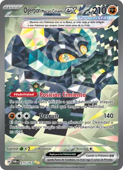 Ogerpon Máscara Cimiento ex, Mascarada Crepuscular Nº 215 Holo