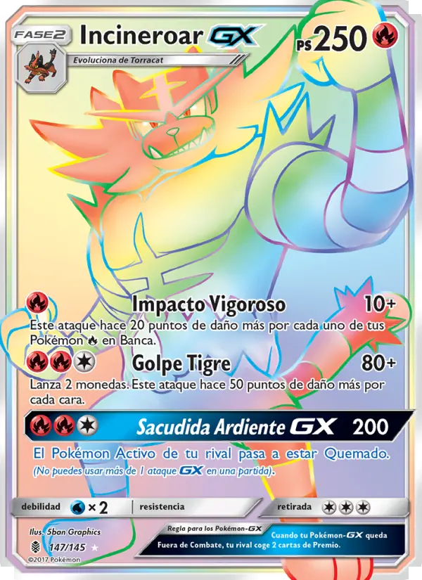 Incineroar GX, Albor de Guadianes No. 147