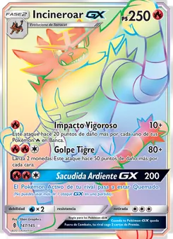 Incineroar GX, Albor de Guadianes No. 147 Normal
