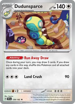 Dudunsparce, Temporal Forces Nº 129 Normal