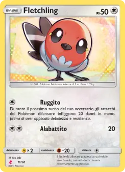 Fletchling, Sole e Luna trainer Kit (Lycanroc) No. 11 Normal