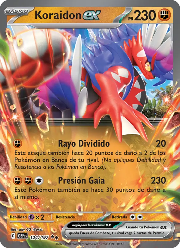 Koraidon ex, Llamas Obsidianas No. 124