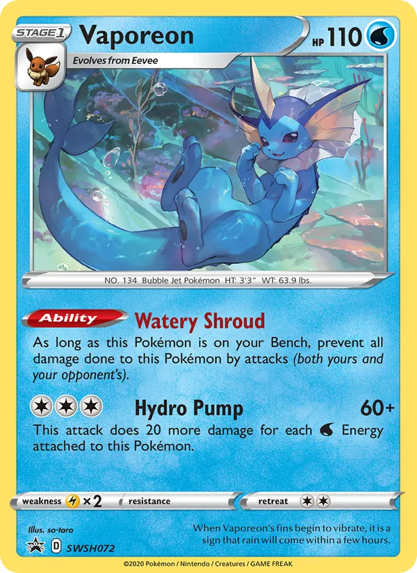 Vaporeon, SWSH Black Star Promos Nº SWSH072