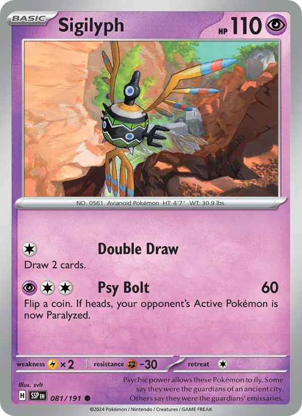 Sigilyph, Surging Sparks No. 081