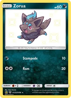 Zorua, Hidden Fates Shiny Vault No. SV25 Normal