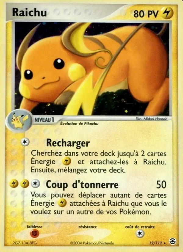 Raichu, EX Rouge Feu & Vert Feuille No. 12