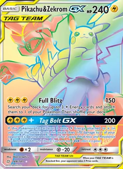 Pikachu & Zekrom GX, Team Up No. 184 Normal