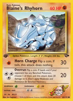 Blaine's Rhyhorn, Gym Challenge No. 65 Normal