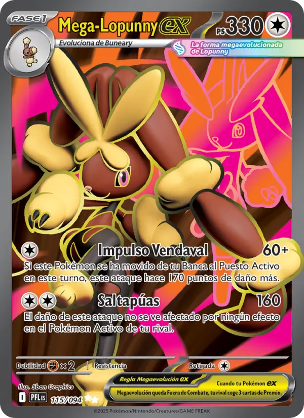 Mega-Lopunny ex, Fuegos Fantasmales Nº 115