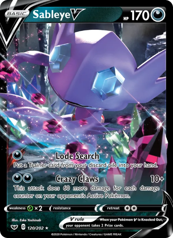 Sableye V, Sword & Shield Nº 120