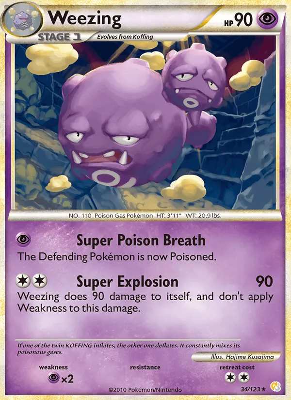 Weezing, HeartGold SoulSilver No. 34