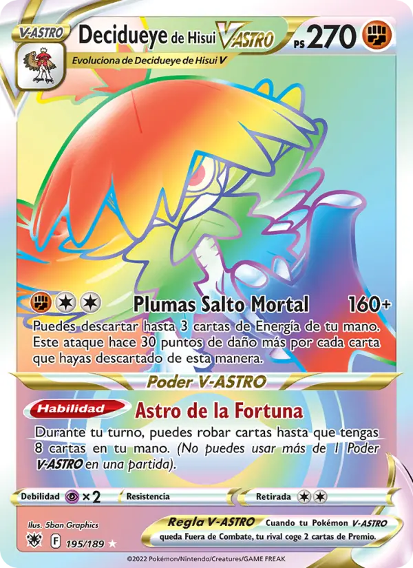Decidueye de Hisui V-ASTRO, Resplandor Astral Nº 195