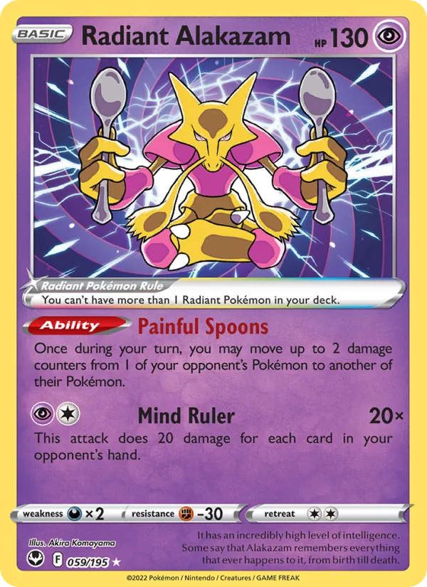 Radiant Alakazam, Silver Tempest Nº 059