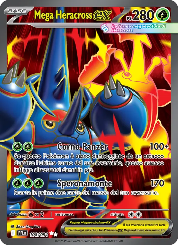 Mega Heracross-ex, Flamme Spettrali Nº 108