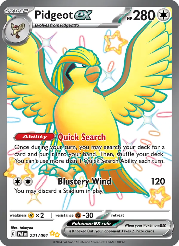 Pidgeot ex, Paldean Fates No. 221
