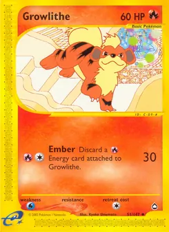 Growlithe, Aquapolis Nº 51 Normal