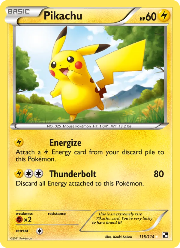Pikachu, Black & White No. 115