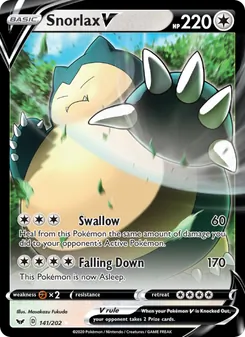 Snorlax V, Sword & Shield No. 141 Holo