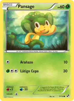 Pansage, Negro y Blanco No. 7 Normal