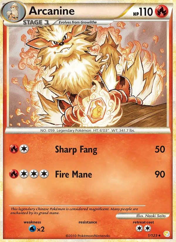 Arcanine, HeartGold SoulSilver No. 1