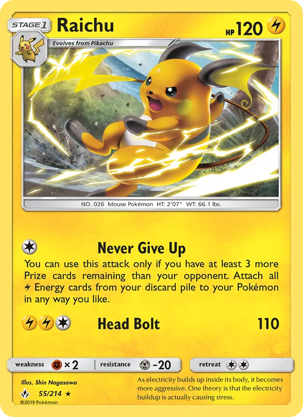 Raichu, Unbroken Bonds Nº 55