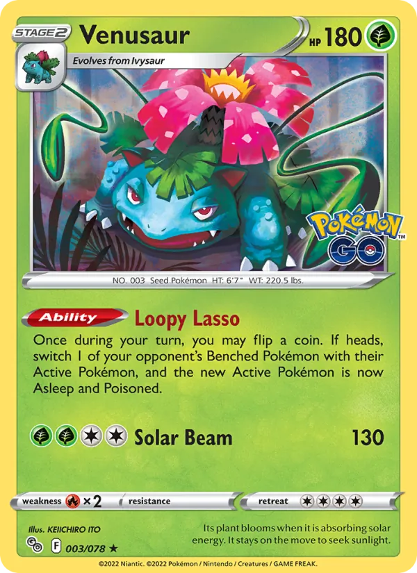 Venusaur, Pokémon GO No. 003