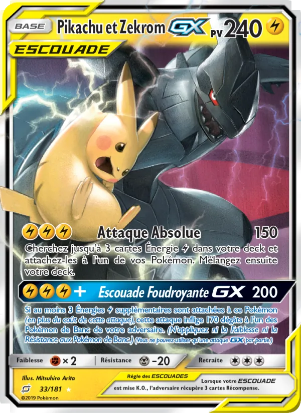 Pikachu et Zekrom GX, Duo de Choc Nº 33