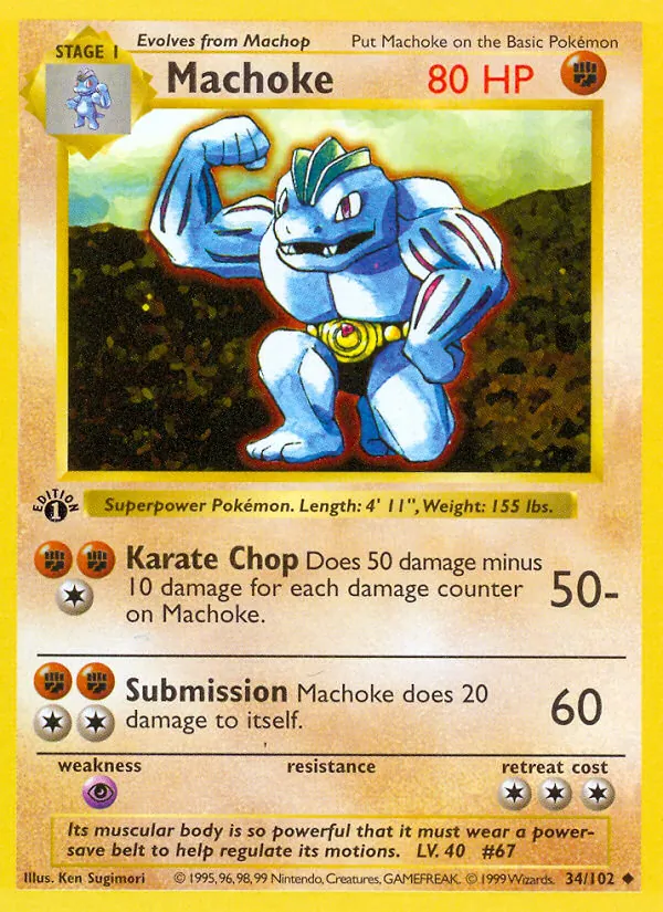 Machoke, Base Set No. 34