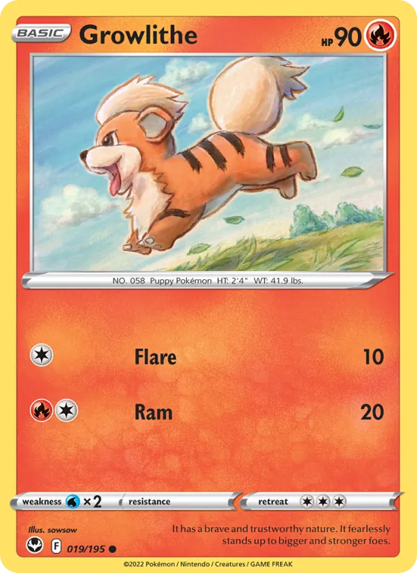 Growlithe, Silver Tempest No. 019