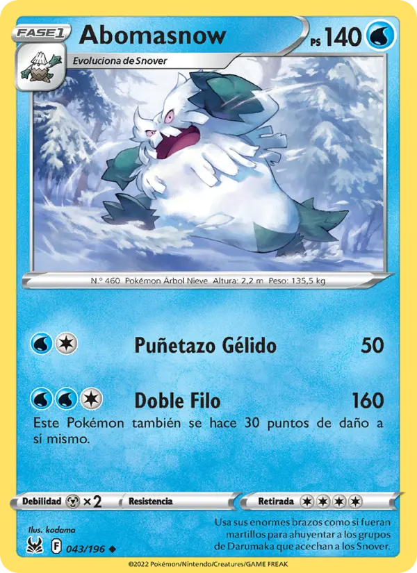 Abomasnow, Origen Perdido No. 043