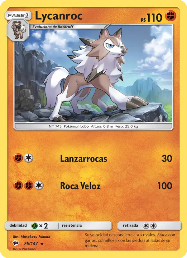 Lycanroc, Sombras Ardientes No. 76