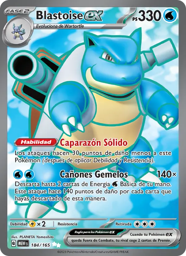 Blastoise ex, 151 Nº 184