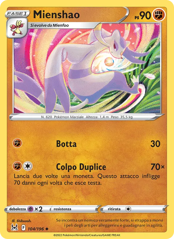 Mienshao, Origine Perduta Nº 104