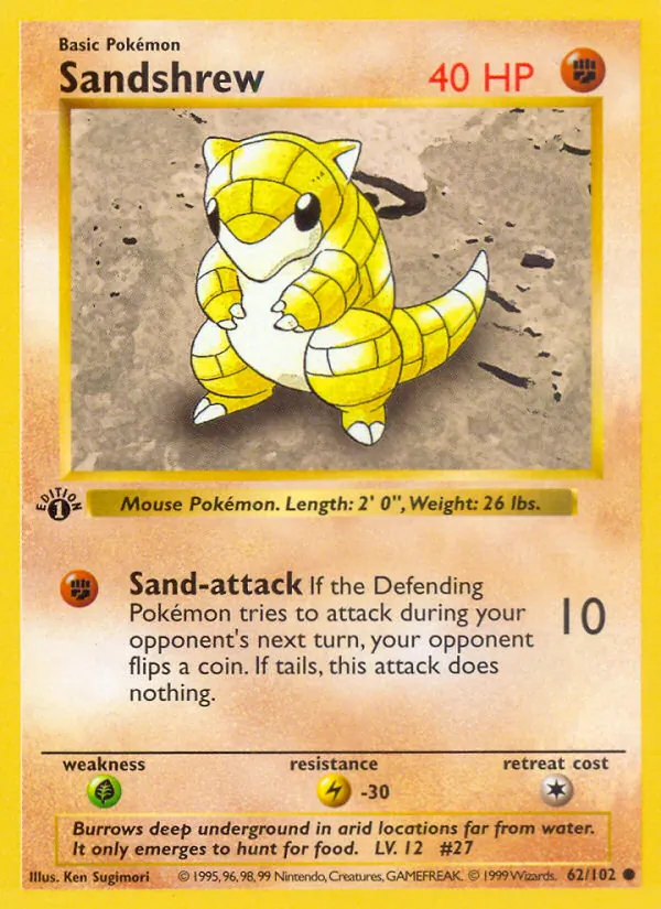 Sandshrew, Base Set No. 62