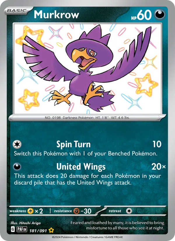 Murkrow, Paldean Fates Nº 181