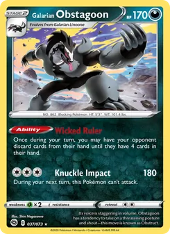 Galarian Obstagoon, Champion's Path Nº 37 Holo