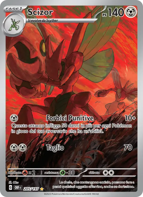 Scizor, Ossidiana Infuocata Nº 205
