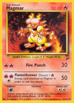 Magmar, Base Set 2 Nº 51 Normal