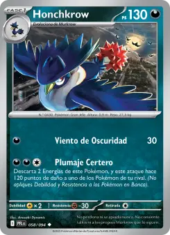 Honchkrow, Fuegos Fantasmales Nº 058 Normal