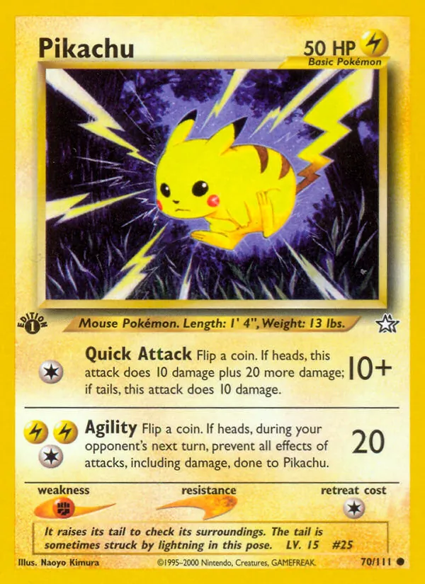 Pikachu, Neo Genesis Nº 70