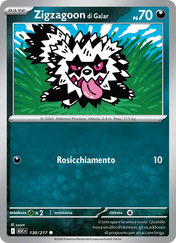 Zigzagoon di Galar, Ascesa Eroica No. 130