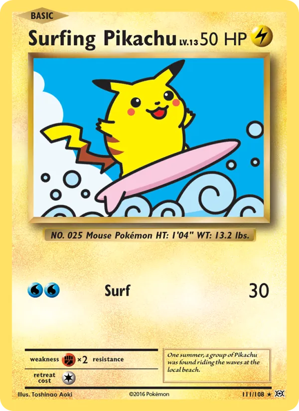 Surfing Pikachu, Evolutions No. 111